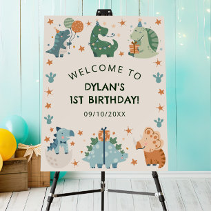 Kid's Cute Dinosaur Birthday Party Welcome Foam Board