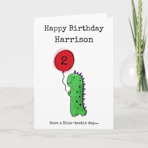 Kids Cute Dinosaur Customizable Birthday Card