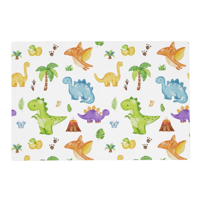 Kids Cute Dinosaur Pattern Placemat (Front)
