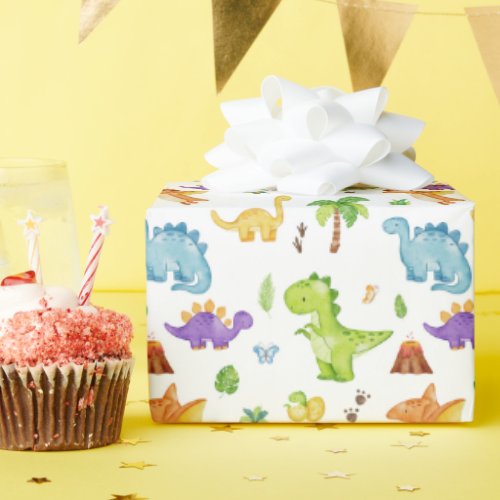 Kids Cute Dinosaur Pattern Wrapping Paper