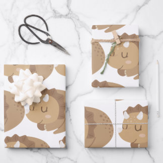Kids Cute Dinosaur Wrapping Paper Sheets