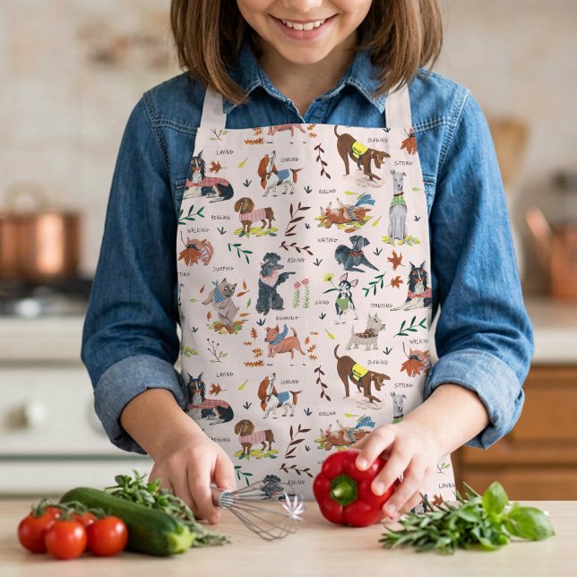 Kids Cute Dogs Pattern Baking Cooking Craft Apron (Kids Cute Dogs Pattern Baking Cooking Craft Apron)