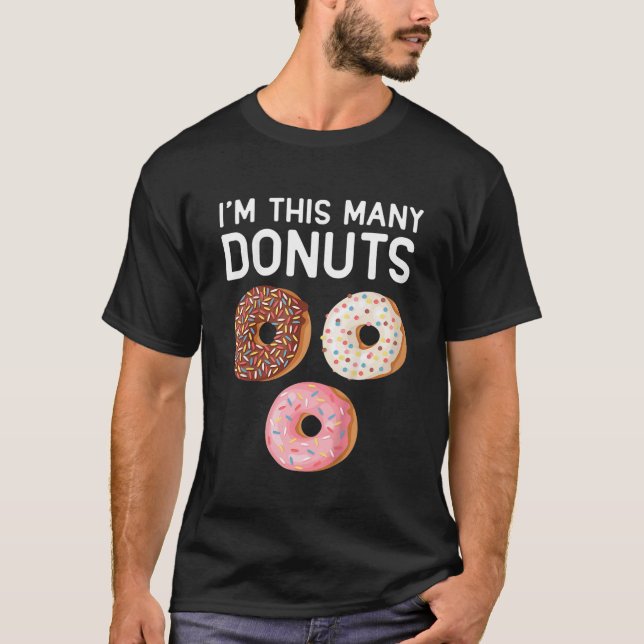 Kids Cute Donut 3rd Birthday Im This Many Donuts 3 T-Shirt (Front)