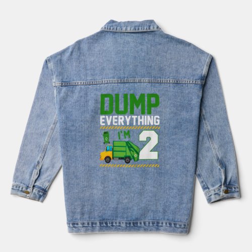 Kids Cute Dump Everything Im 2 Years Old Garbage  Denim Jacket