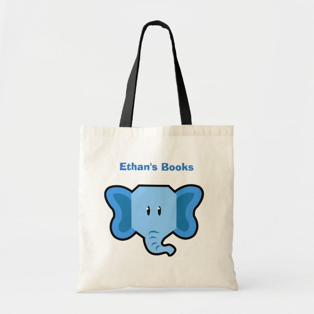 Kids Cute ELEPHANT Library Book Bag (Front)