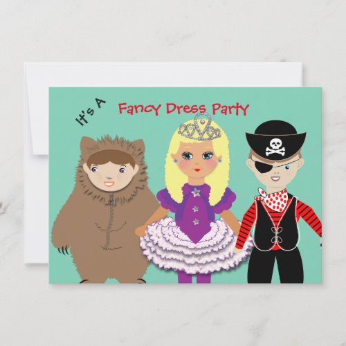 Kids Cute Fancy Dress Themed Party Invitation