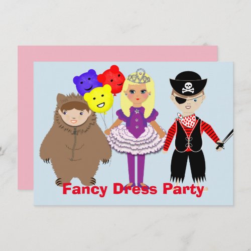 Kids Cute Fancy Dress Themed Party Invitation