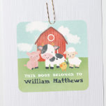 Kids Cute Farm Animal School Library Bookplate<br><div class="desc">Add a charming touch to your child’s books with this adorable farm-themed bookplate sticker! Featuring a watercolor red barn, pig, cow, sheep, and chick, it’s perfect for little animal lovers. Personalize with your toddler’s name to make every book feel extra special. Ideal for classroom libraries, preschool books, or baby shower...</div>