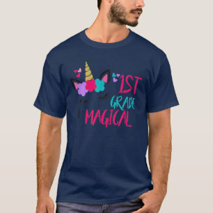Kids Cute First Grade Unicorn Girls Boys Hello 1St T-Shirt