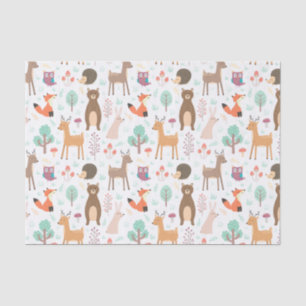 Kids Cute Forest Animals Porcupine Deer Brown Bear Tissue Paper