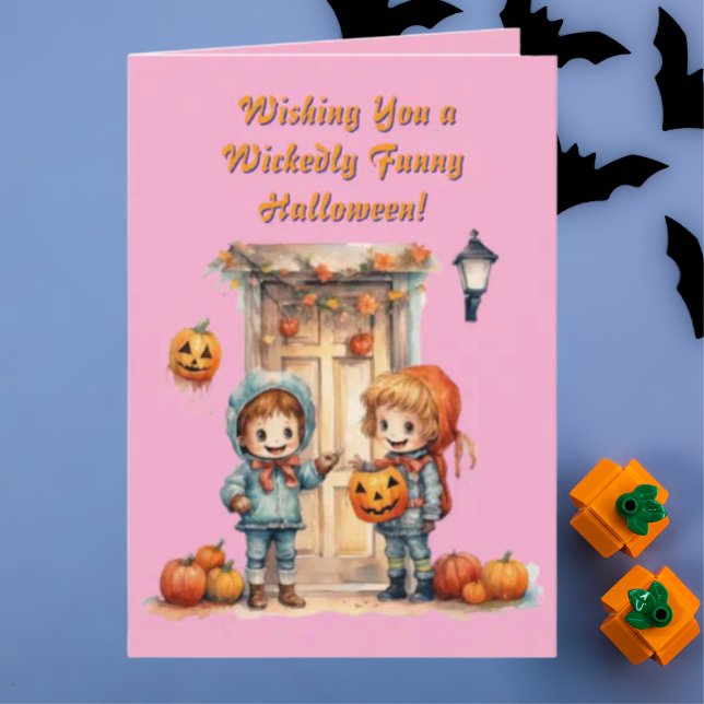 Kids Cute Funny modern photo Halloween cards (Creator Uploaded)