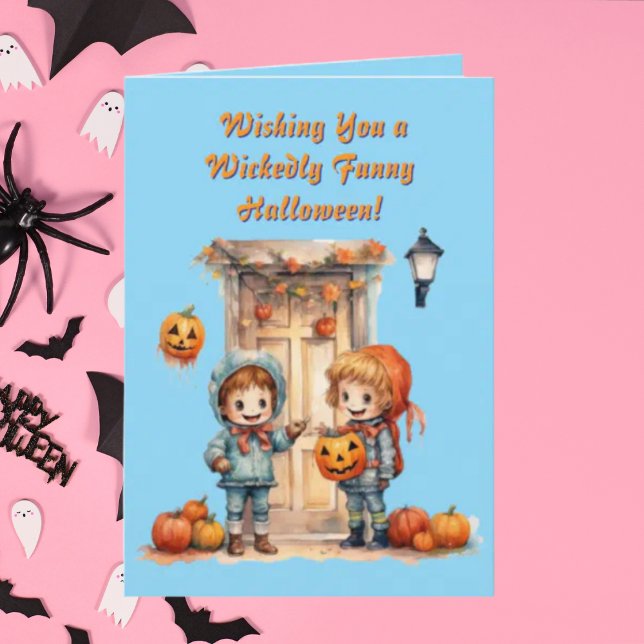 Kids Cute Funny modern photo Halloween cards (Creator Uploaded)