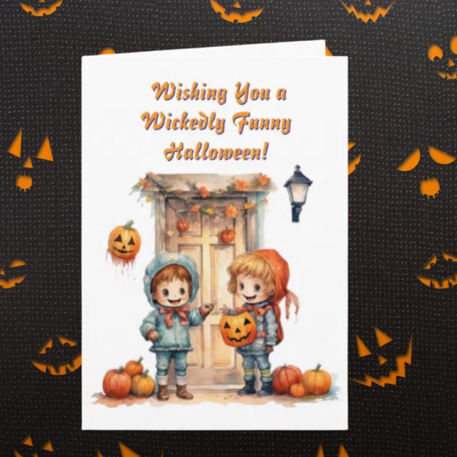 Kids Cute Funny modern photo Halloween cards (Creator Uploaded)