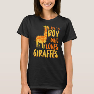 Kids Cute Giraffe Just A Boy Who Loves Giraffes T-Shirt