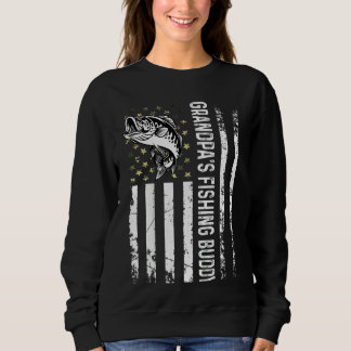Kids Cute Grandpa's Fishing Buddy Young Fisherman Sweatshirt
