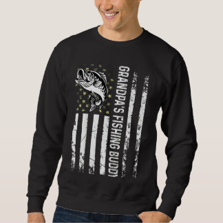 Kids Cute Grandpa's Fishing Buddy Young Fisherman Sweatshirt
