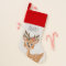Kids Cute Gray Reindeer with Flower Wreath & Name