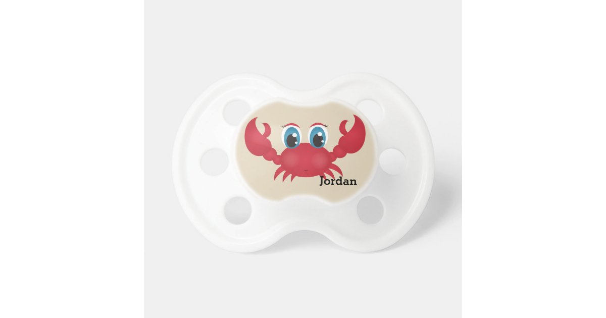 Kid's Cute Happy Crab Pacifier | Zazzle
