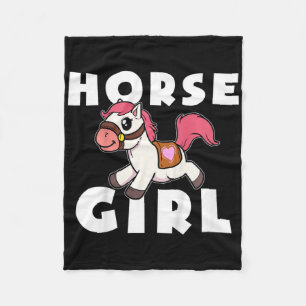 Kids Cute Horse Girl Pony Maid Gallop Ride Girls H Fleece Blanket
