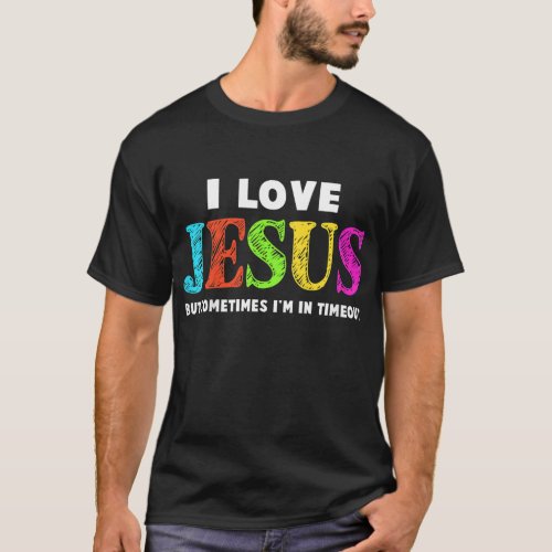 Kids Cute I Love Jesus Christian Faith Gifts Toddl T_Shirt