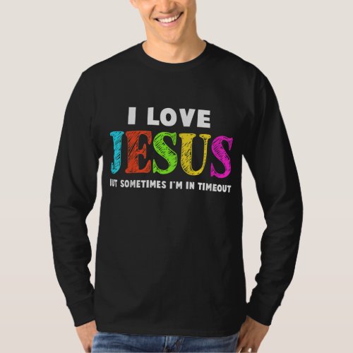 Kids Cute I Love Jesus Christian Faith Gifts Toddl T_Shirt