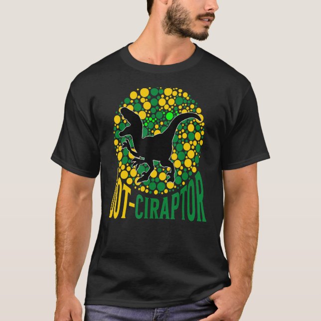 Kids Cute International Dot Day Dinosaur Dots Velo T-Shirt (Front)