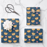 Kids Cute Kitty Cat Faces Paw Prints Ball of Yarn Wrapping Paper Sheets<br><div class="desc">Cat lovers will enjoy this cute pattern featuring kitty cat faces,  balls of yarn,  paw prints,  and fish bones for any event or gathering.</div>