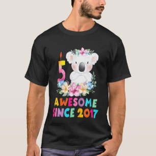 Kids Cute Koala Bear 5 Years Birthday Outfit For B T-Shirt