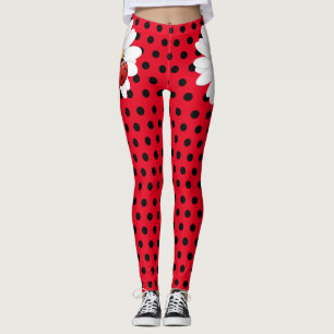 kids Cute Ladybug Polka dot Daisy Flower Pattern Leggings