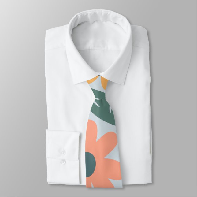 kids Cute Ladybug Polka dot Daisy Flower Pattern Neck Tie (Tied)