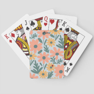 kids Cute Ladybug Polka dot Daisy Flower Pattern Poker Cards