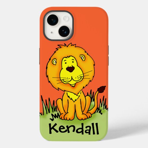 Kids cute lion orange graphic Case_Mate iPhone 14 case