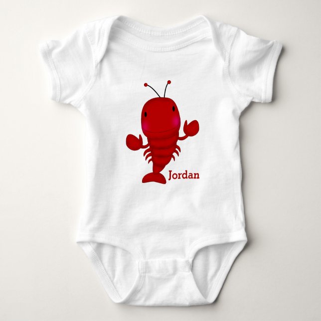 Kid's Cute Lobster Baby Bodysuit (Front)