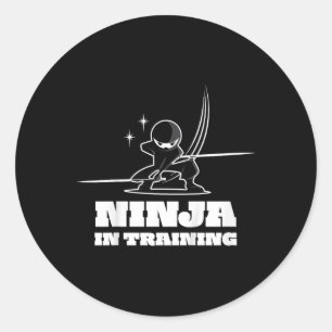 Kids Cute Ninja Warrior Martial Arts Tee For Kids Classic Round Sticker