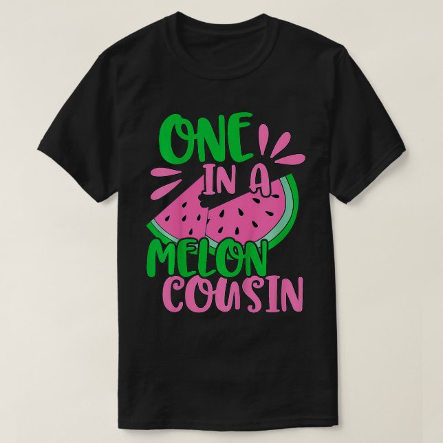 Kids Cute One In A Melon Cousin Watermelon Pink  T-Shirt (Design Front)
