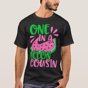 Kids Cute One In A Melon Cousin Watermelon Pink T-Shirt
