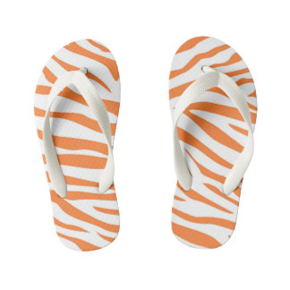 Kids Cute Orange Stripe Flip Flops