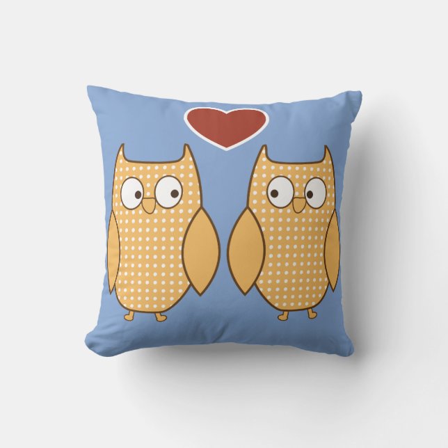 Kid's cute owl heart pillow (Front)