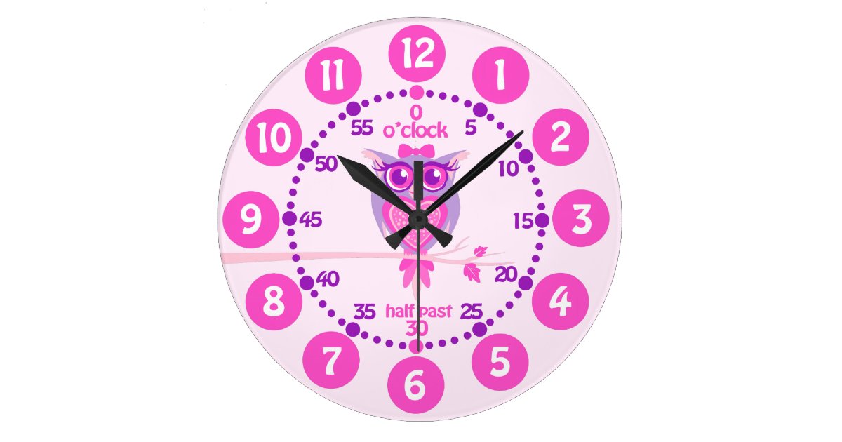 Kids Cute Owl Pink Purple Wall Clock Zazzle Com - Colorful Owl Wall Clocks Kids Cute Owl Pink Purple Wall Clock Zazzle Com - Colorful Owl Wall Clocks