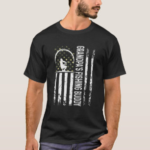 Kids Cute Patriotic Grandpa's Fishing Buddy Young T-Shirt