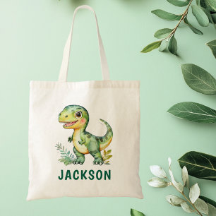 Kids Cute Personalized Dinosaur Tote Bag