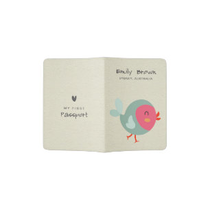 KIDS CUTE PINK BLUE BABY BIRD MY FIRST PASSPORT PASSPORT HOLDER