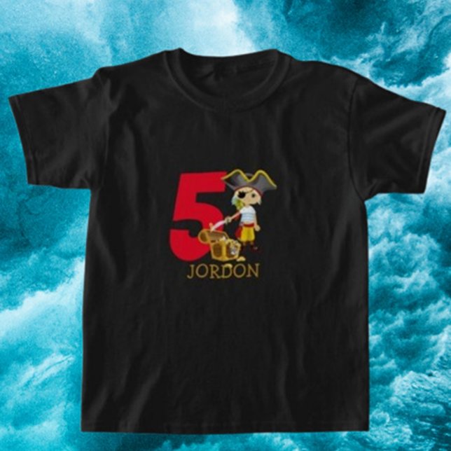 Kid's Cute Pirate Boy  T-Shirt (Dress your little adventurer in our cute pirate boy t-shirt,)