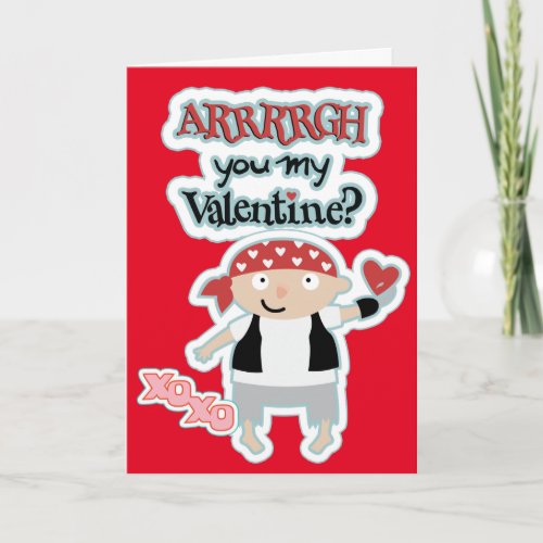 Kids Cute Pirate Valentine Card