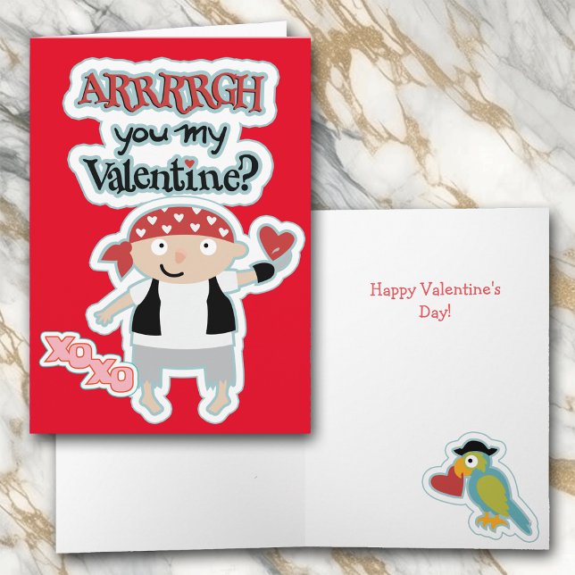 Kid's Cute Pirate Valentine Card (Creator Uploaded)