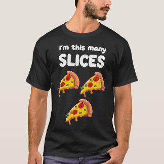 Kids Cute Pizza 3rd Birthday I'm This Many Slices T-Shirt
