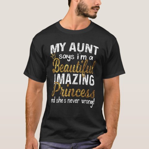 Kids Cute Princess Tee Unique For Niece From Aunti
