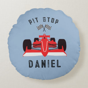 Kids Cute Racing Car  Round Pillow