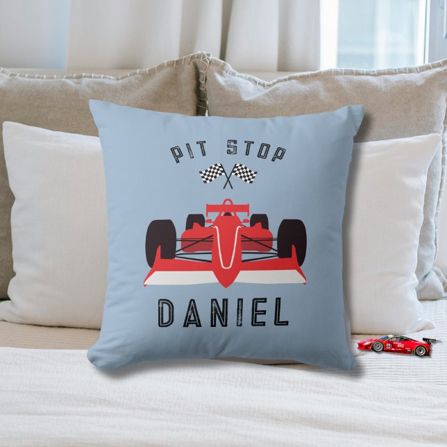 Kids Cute Racing Car  Throw Pillow (Creator Uploaded)