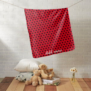 kids Cute Red Ladybug Polka dot party Pattern Baby Blanket